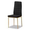 Baxton Studio Armand Modern Glam and Luxe Black Velvet Upholstered and Gold Finished Metal Dining Chair Set (4PC) 193-4PC-11773-ZORO